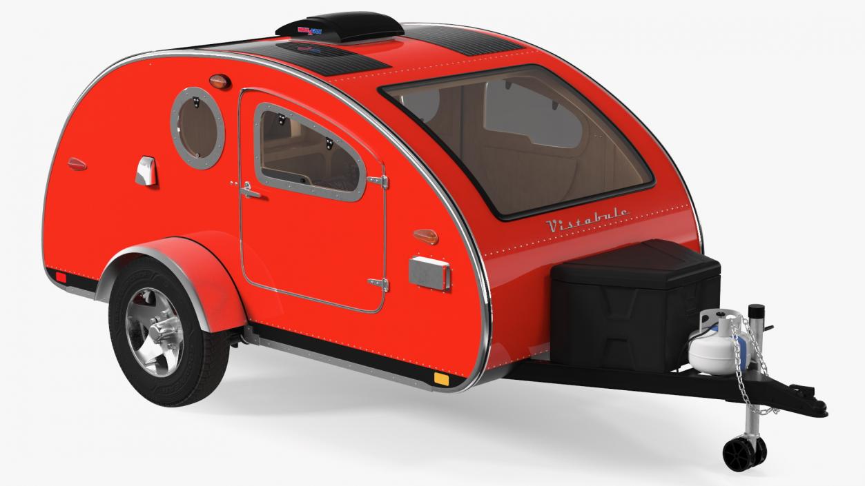 3D Vistabule Teardrop Camping Trailer Red model