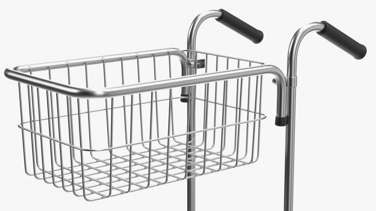 3D Chrome Mini Trolley with Two Baskets