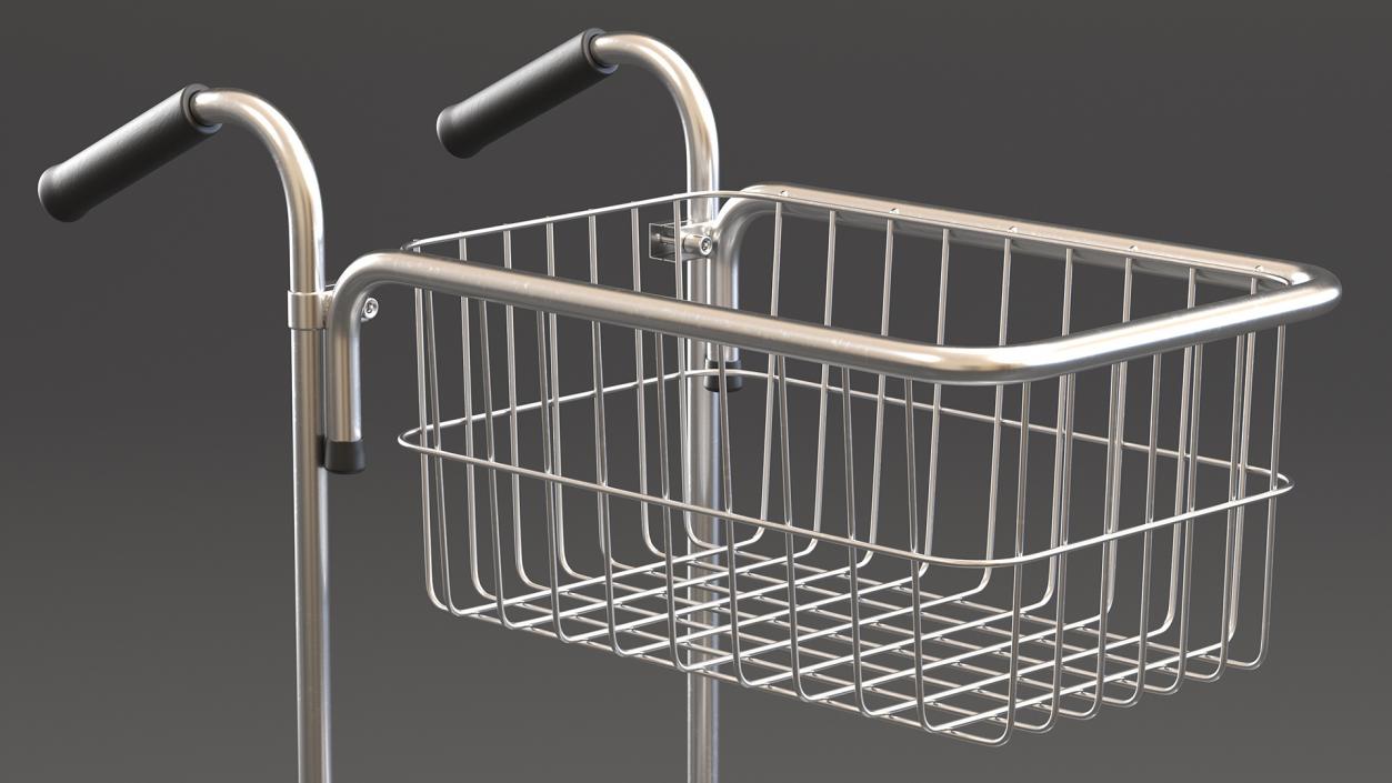 3D Chrome Mini Trolley with Two Baskets