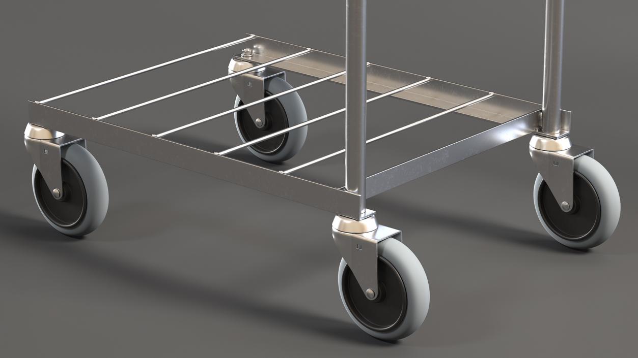 3D Chrome Mini Trolley with Two Baskets