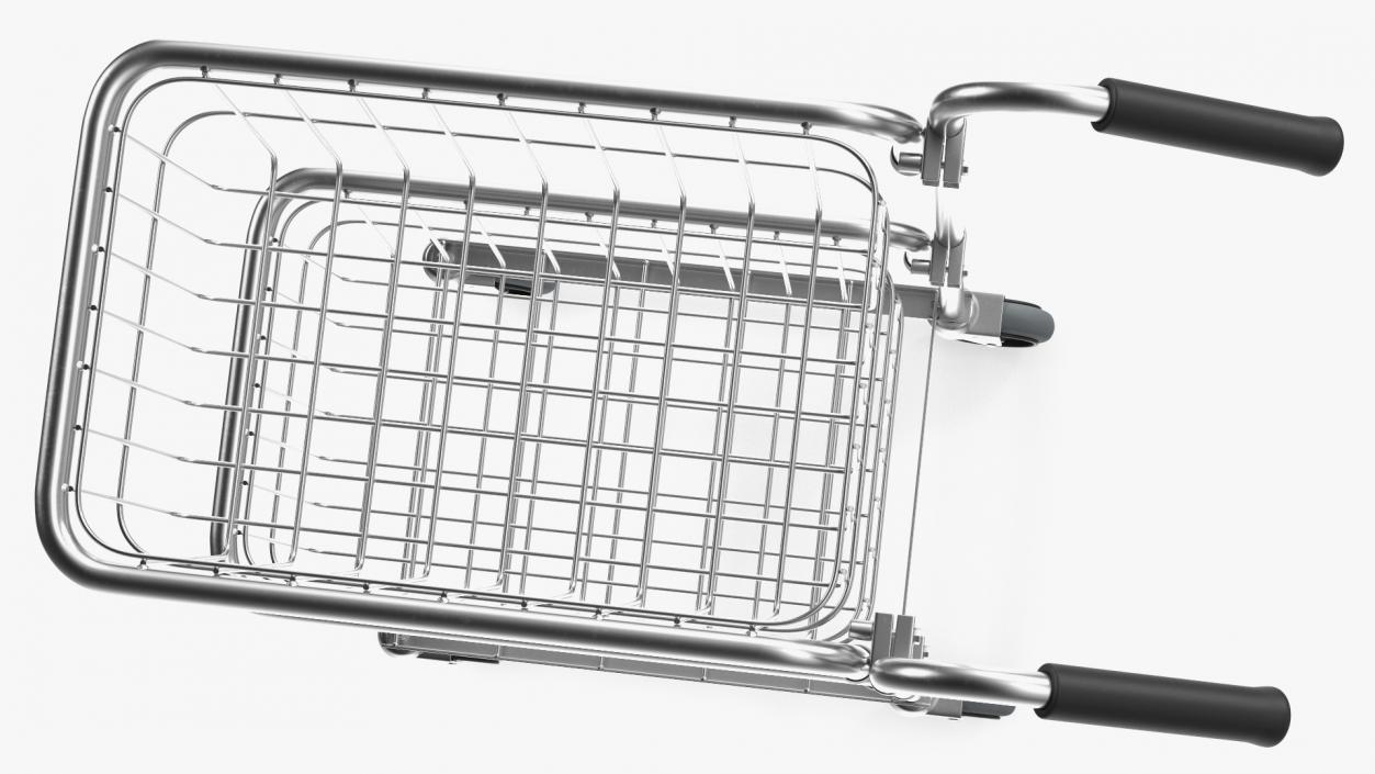 3D Chrome Mini Trolley with Two Baskets