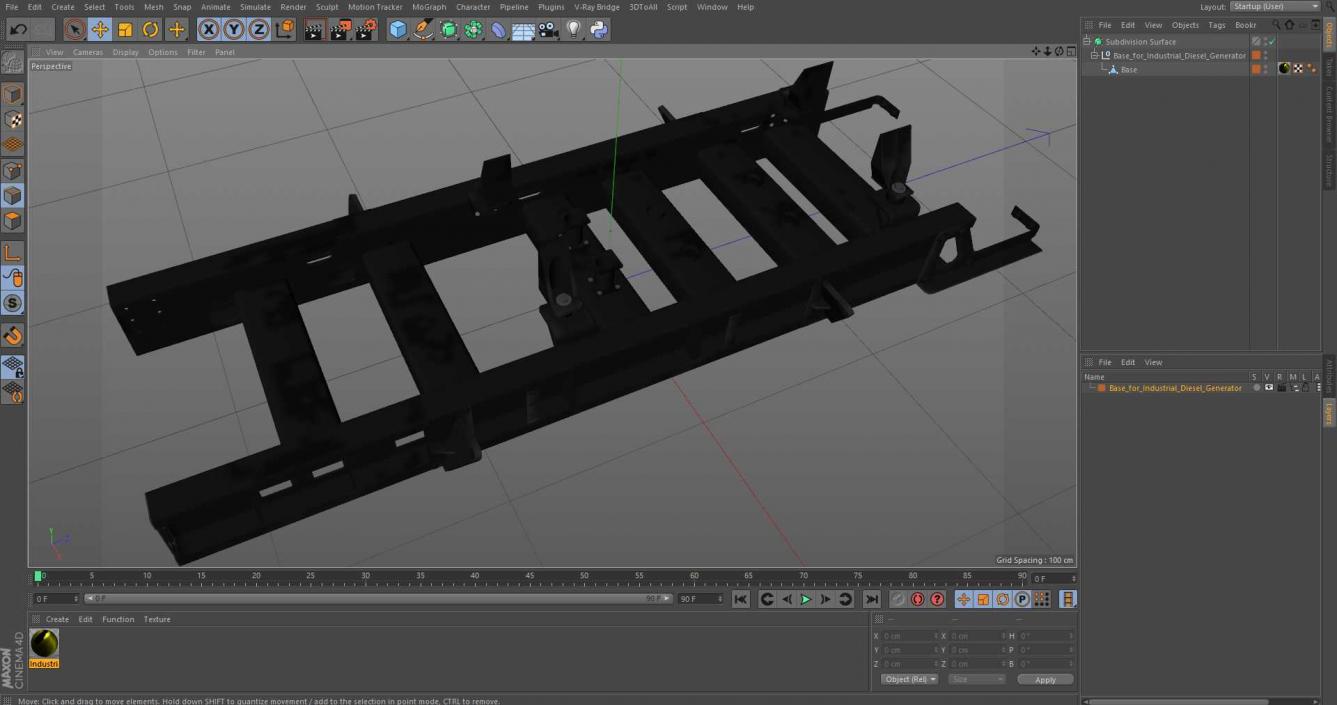 3D Base for Industrial Diesel Generator 2 model