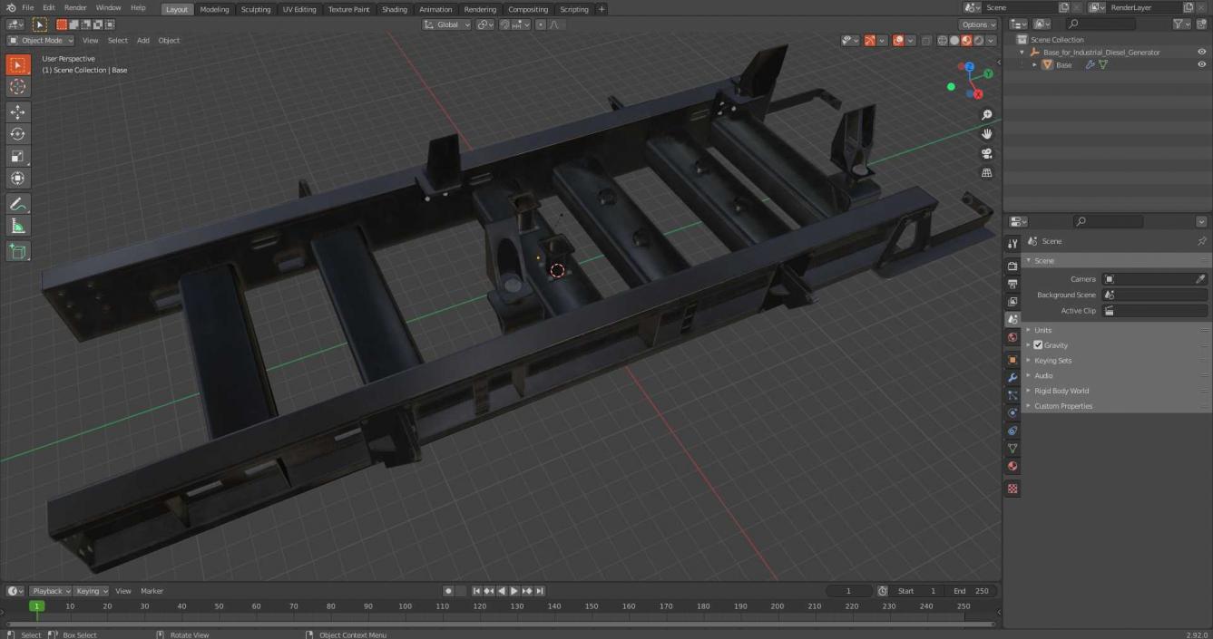 3D Base for Industrial Diesel Generator 2 model