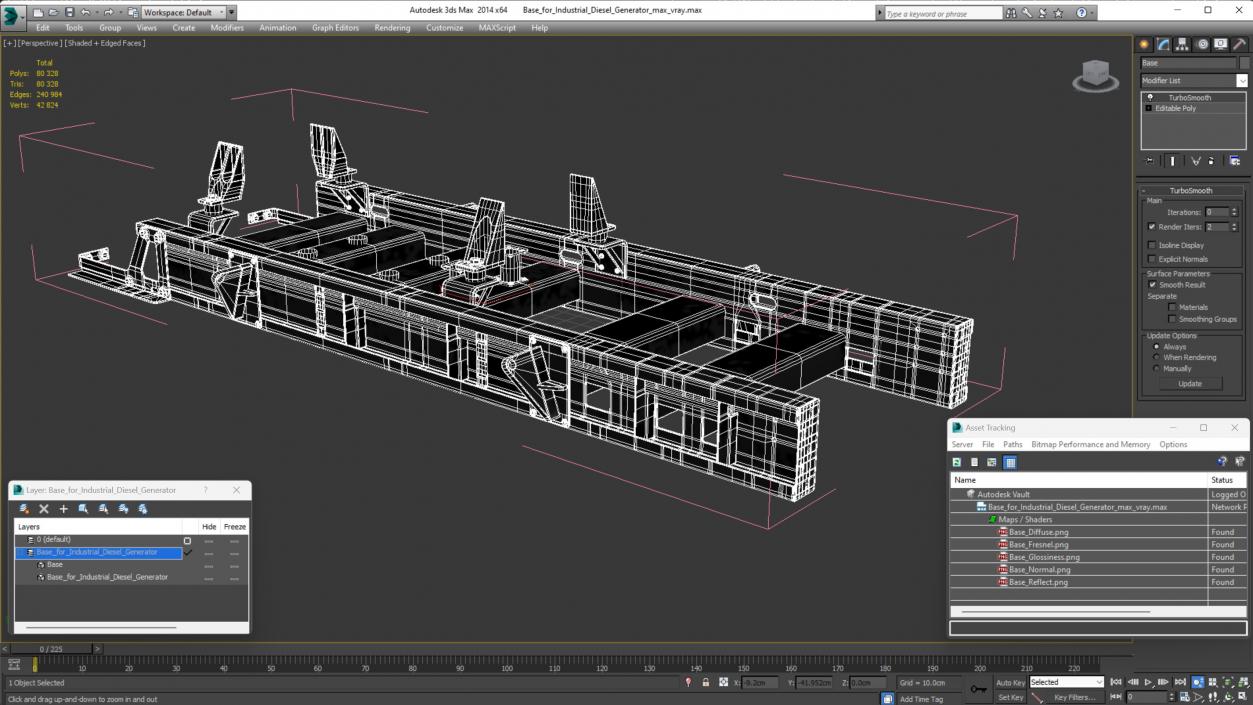 3D Base for Industrial Diesel Generator 2 model