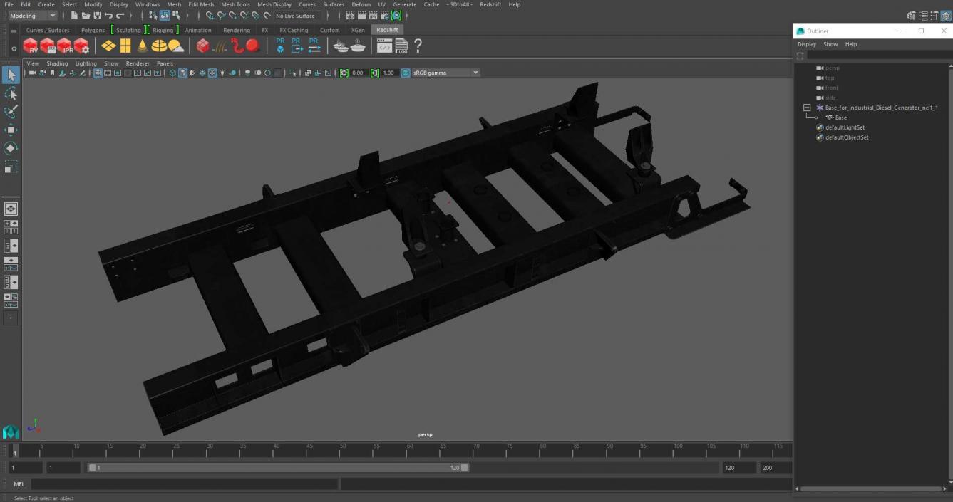 3D Base for Industrial Diesel Generator 2 model