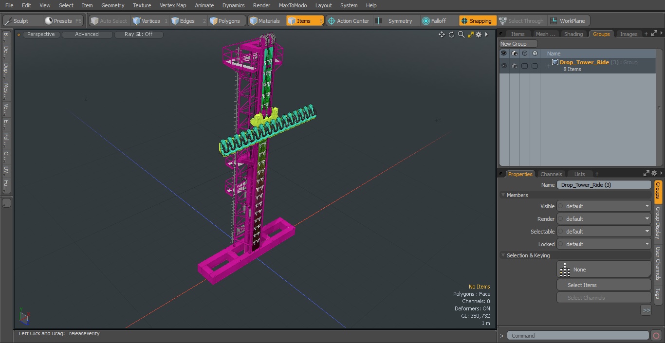 3D model Drop Tower Ride