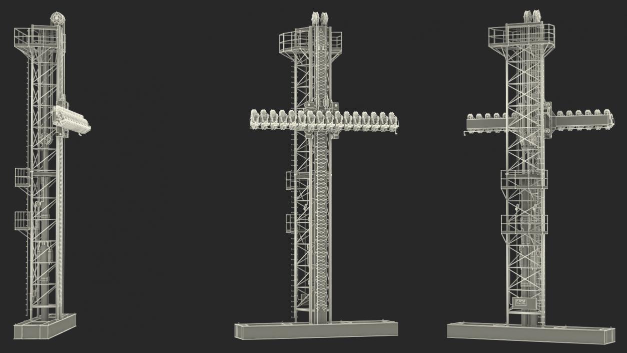 3D model Drop Tower Ride