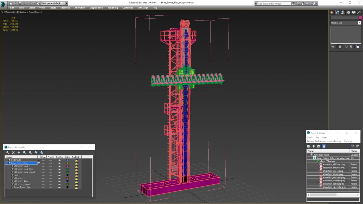 3D model Drop Tower Ride