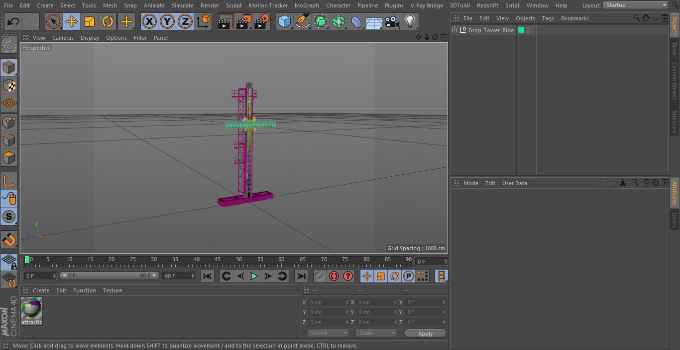 3D model Drop Tower Ride