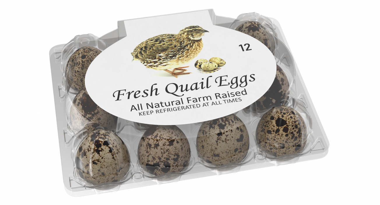 Quail Eggs Plastic Box 3D