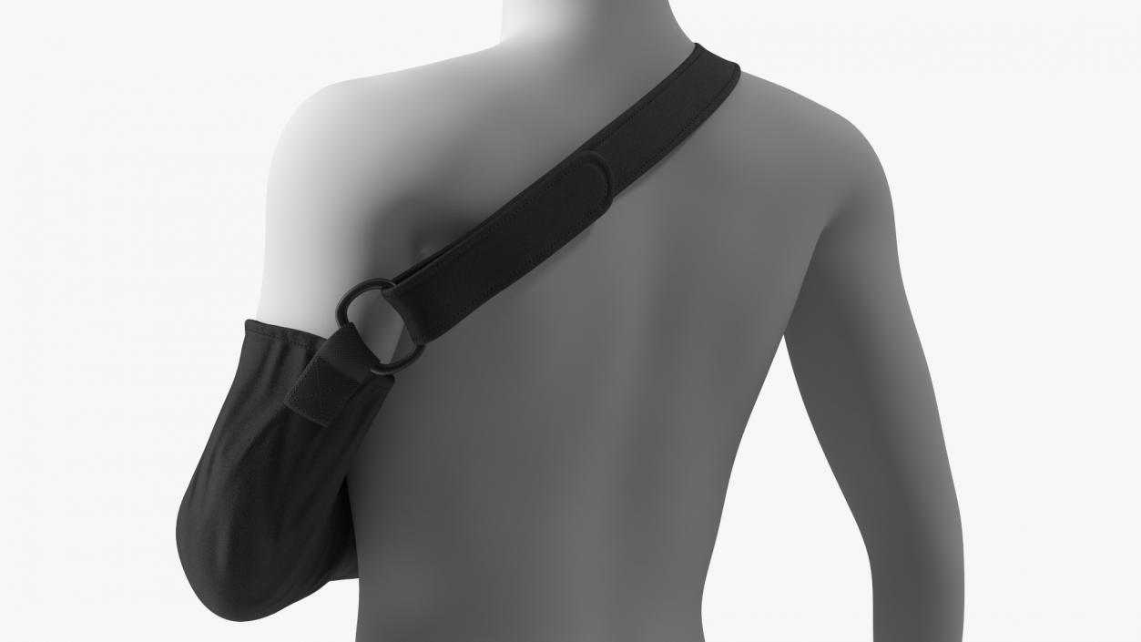 Arm Sling Bandage Black Left Adjustable 3D model