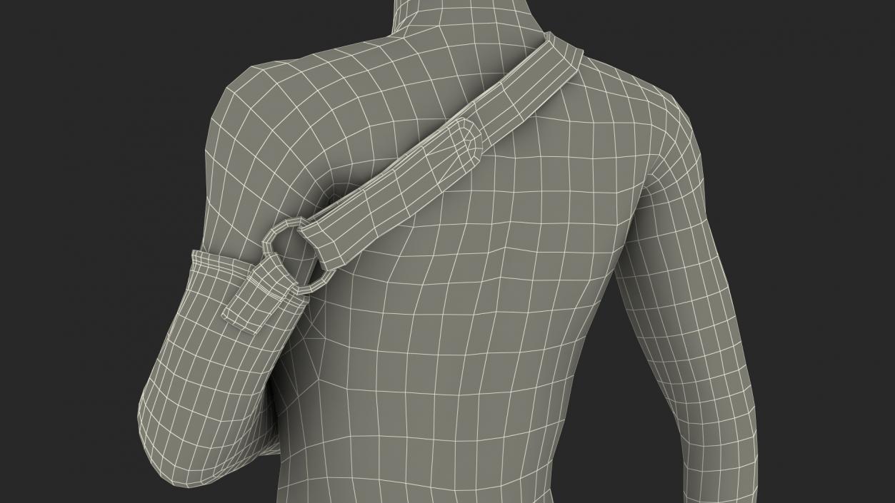 Arm Sling Bandage Black Left Adjustable 3D model