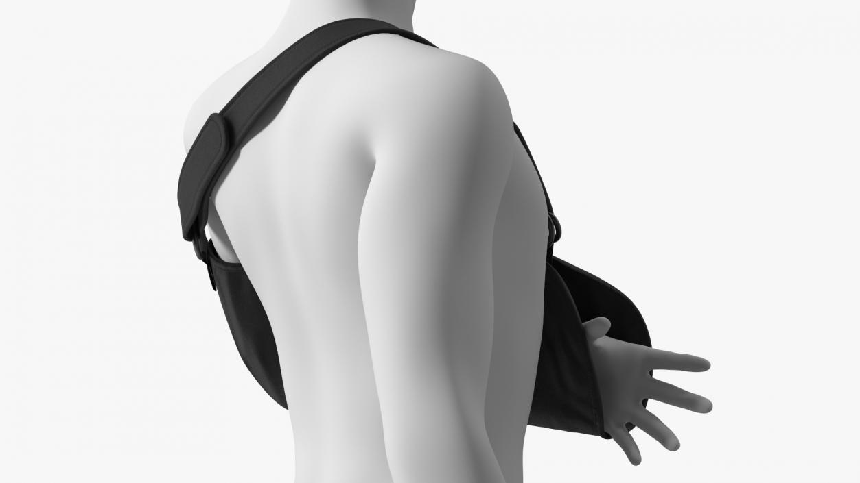 Arm Sling Bandage Black Left Adjustable 3D model