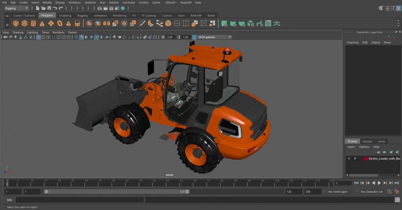 Electric Loader with Bucket 3D