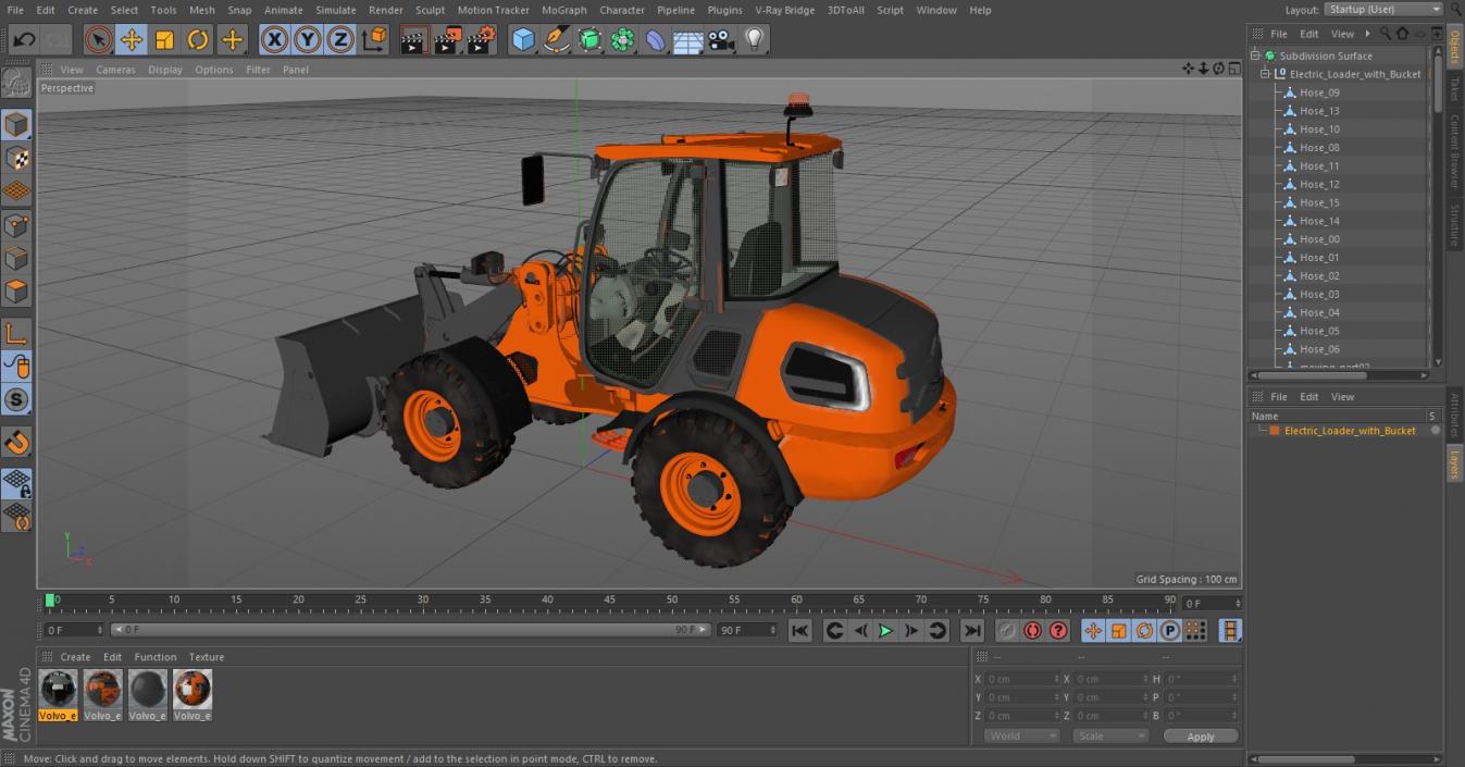 Electric Loader with Bucket 3D