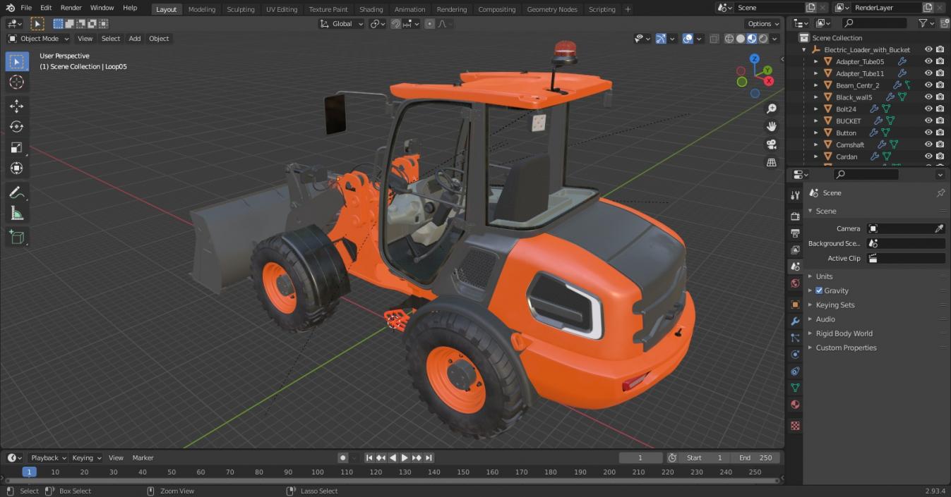 Electric Loader with Bucket 3D