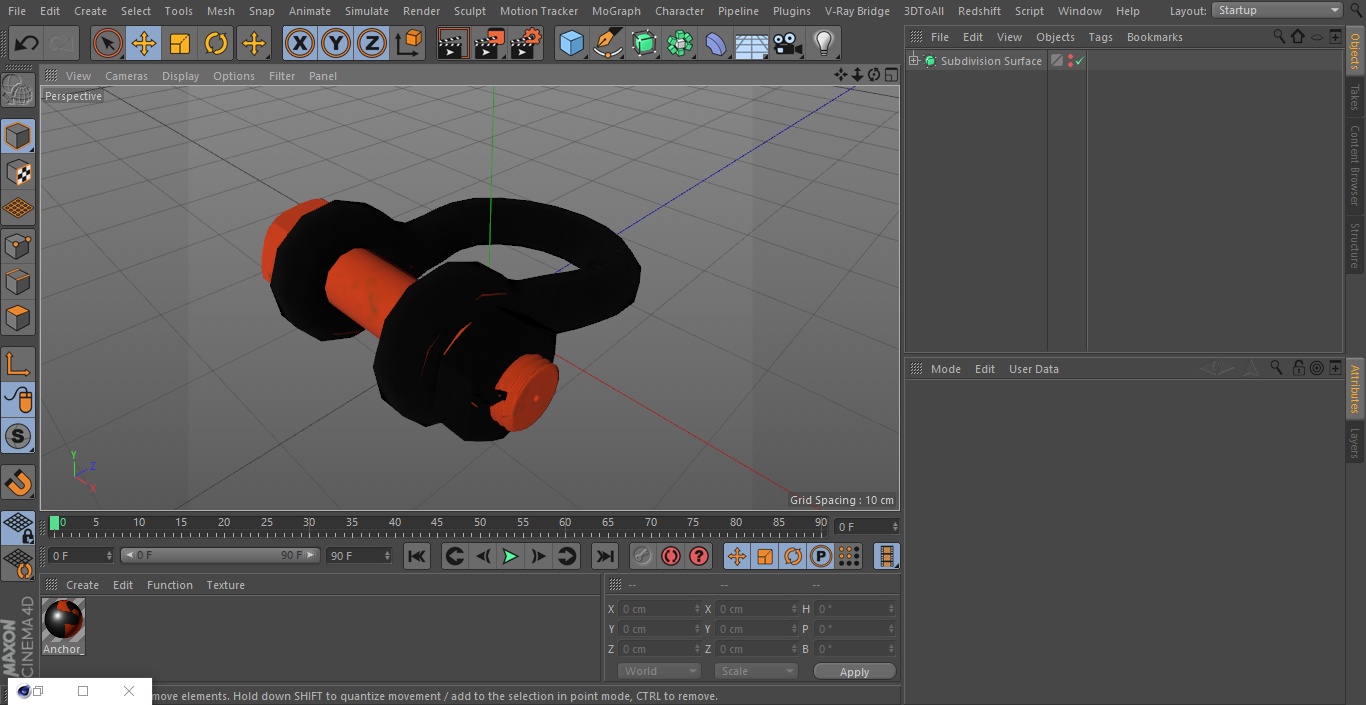 3D Anchor Shackle Orange Bolt