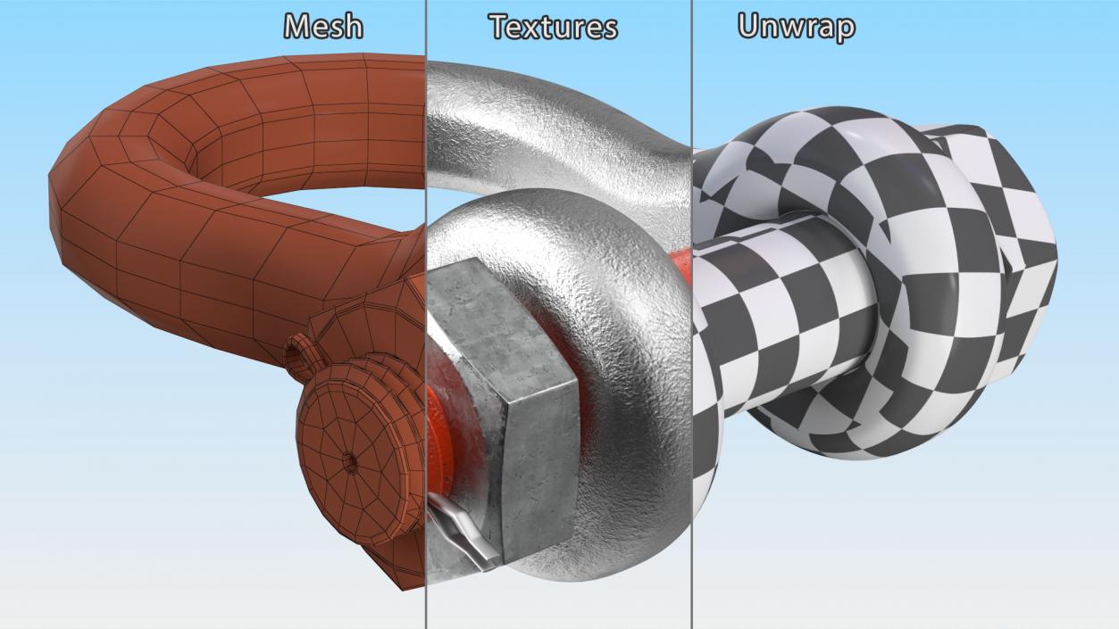 3D Anchor Shackle Orange Bolt