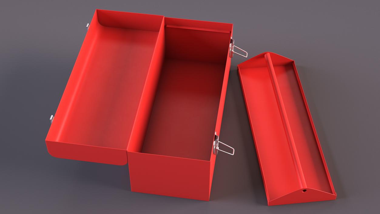 Sturdy Toolbox Red Open Empty 3D model