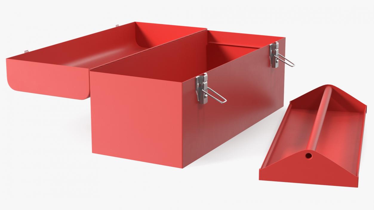 Sturdy Toolbox Red Open Empty 3D model