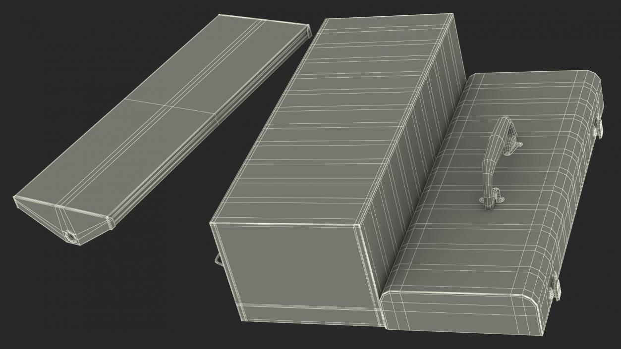 Sturdy Toolbox Red Open Empty 3D model