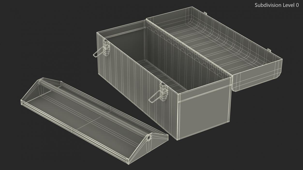 Sturdy Toolbox Red Open Empty 3D model