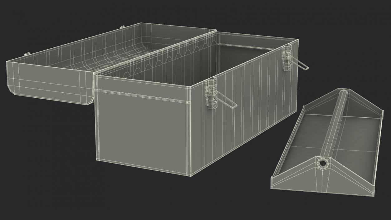 Sturdy Toolbox Red Open Empty 3D model