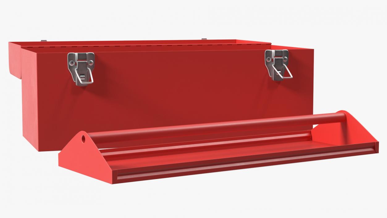 Sturdy Toolbox Red Open Empty 3D model