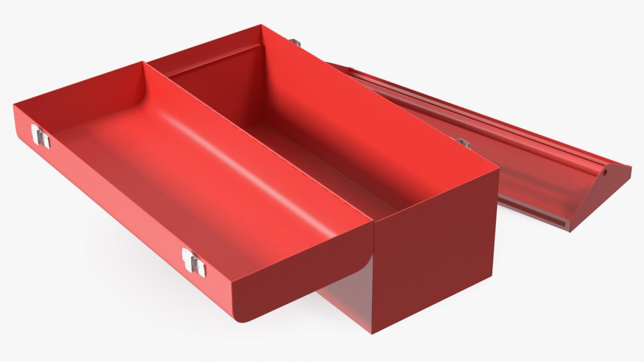 Sturdy Toolbox Red Open Empty 3D model