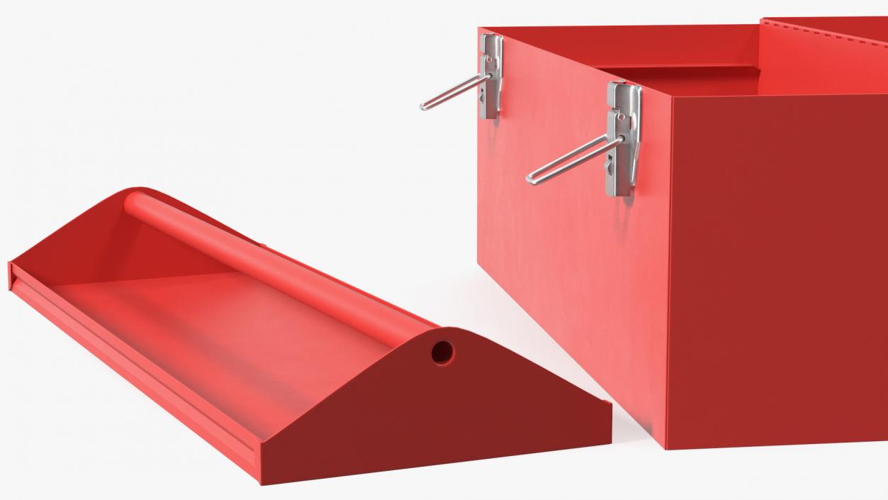 Sturdy Toolbox Red Open Empty 3D model