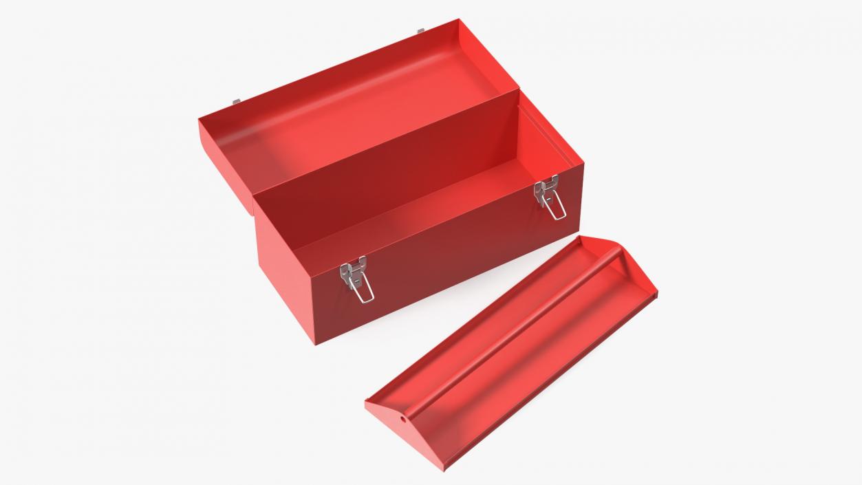 Sturdy Toolbox Red Open Empty 3D model