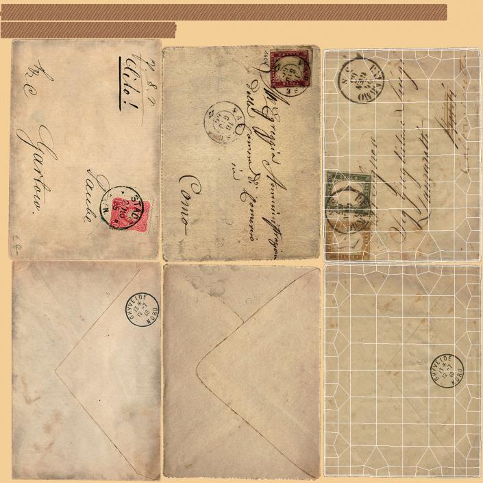 3D model Old Paper Envelopes Collection