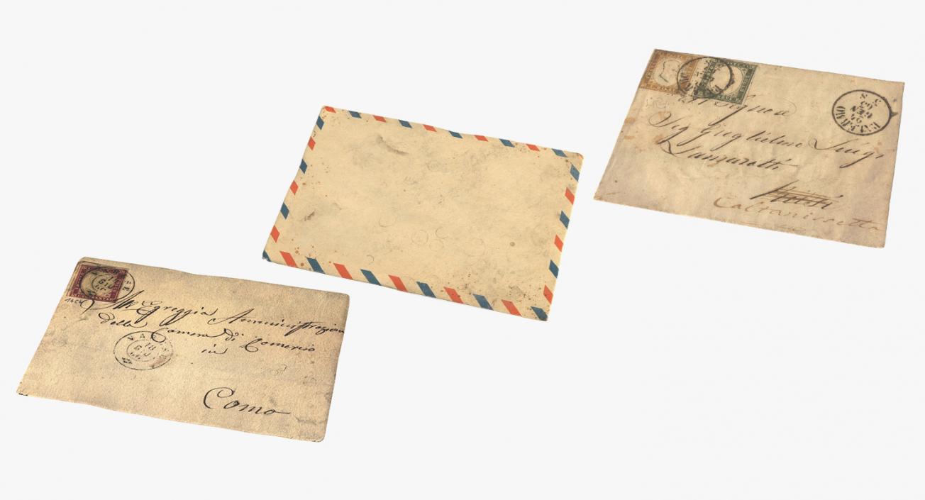 3D model Old Paper Envelopes Collection