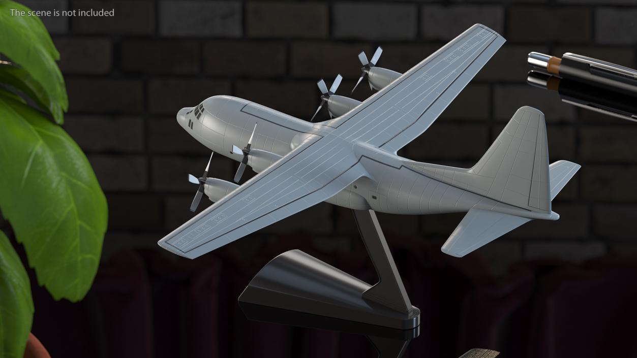 3D Turboprop Military Transport Aircraft Scale model