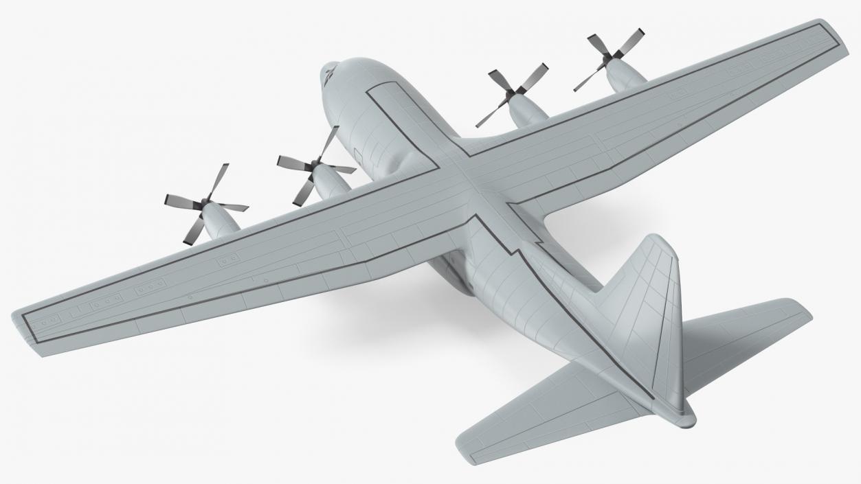 3D Turboprop Military Transport Aircraft Scale model