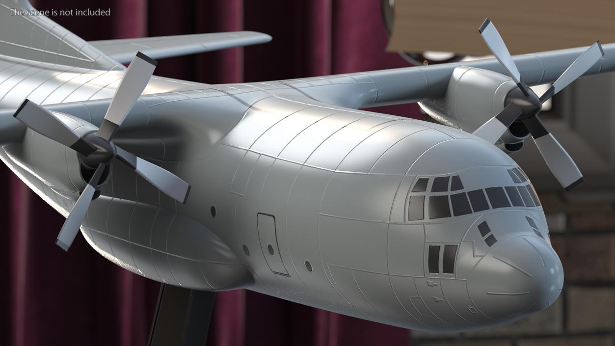 3D Turboprop Military Transport Aircraft Scale model