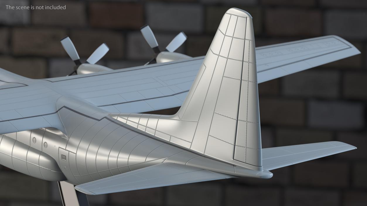 3D Turboprop Military Transport Aircraft Scale model