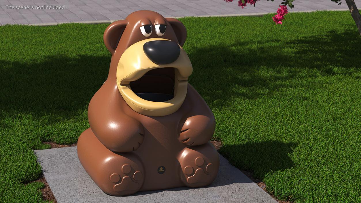 3D Bear-Shaped Trash Can