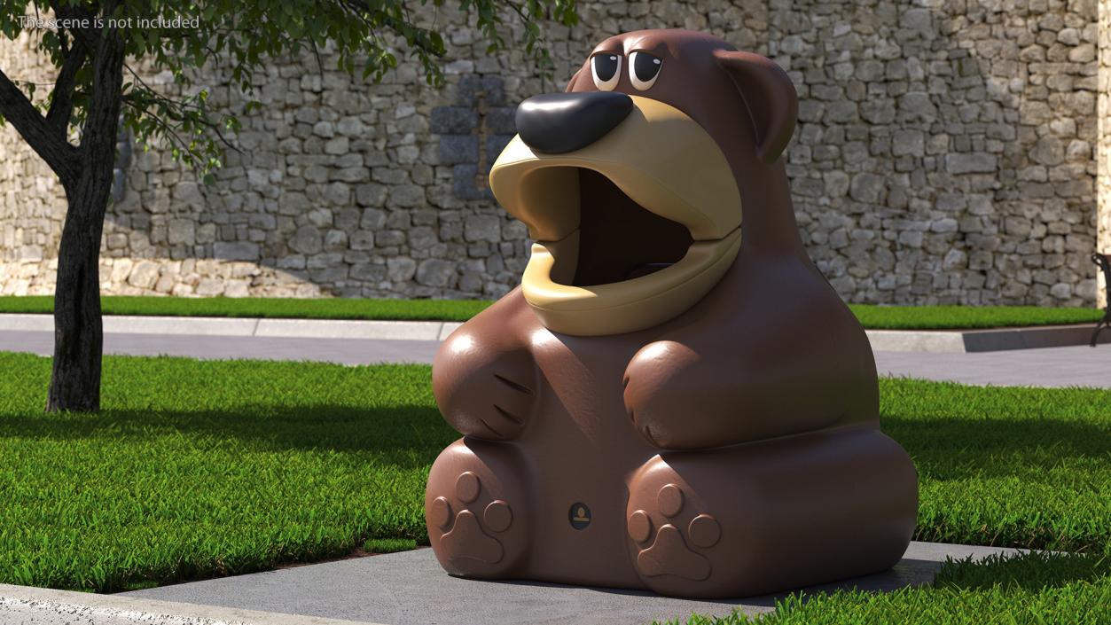 3D Bear-Shaped Trash Can