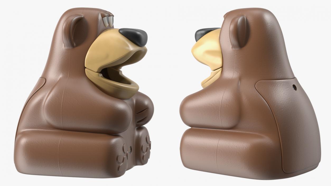 3D Bear-Shaped Trash Can