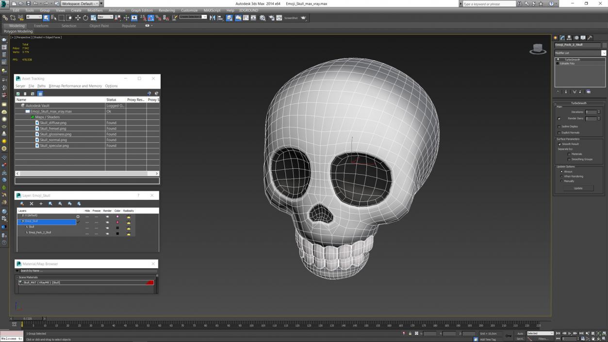 3D Emoji Skull 2 model