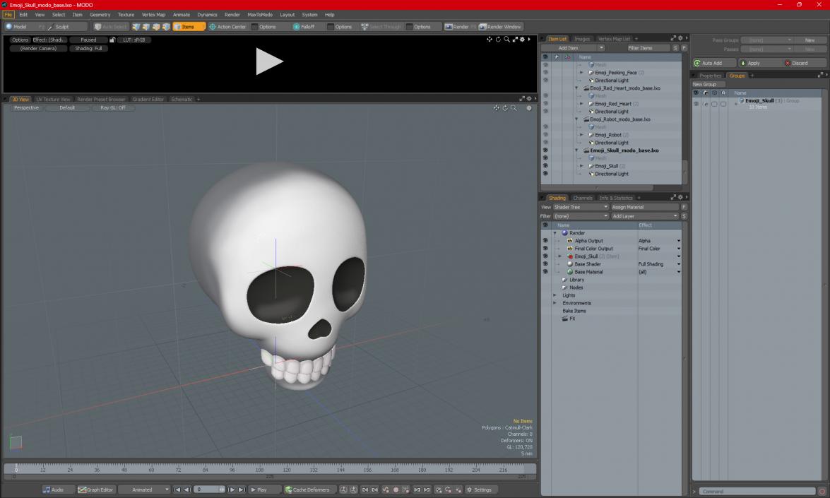 3D Emoji Skull 2 model