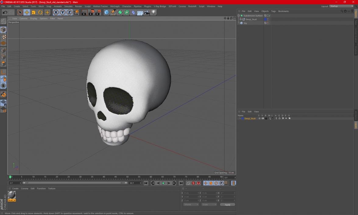 3D Emoji Skull 2 model