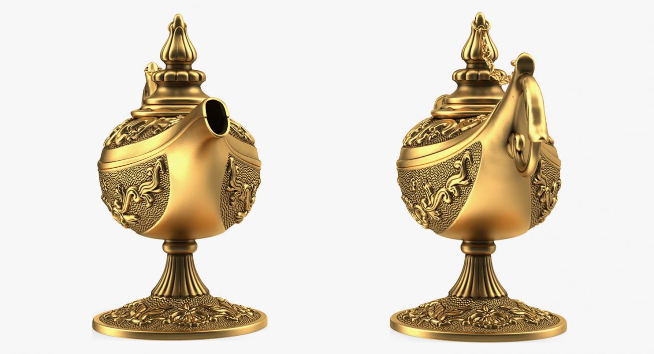 3D Antique Magic Lamp Gold model