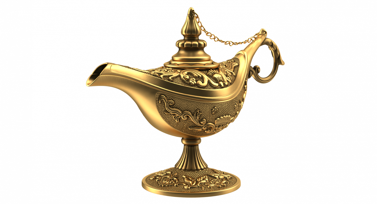 3D Antique Magic Lamp Gold model