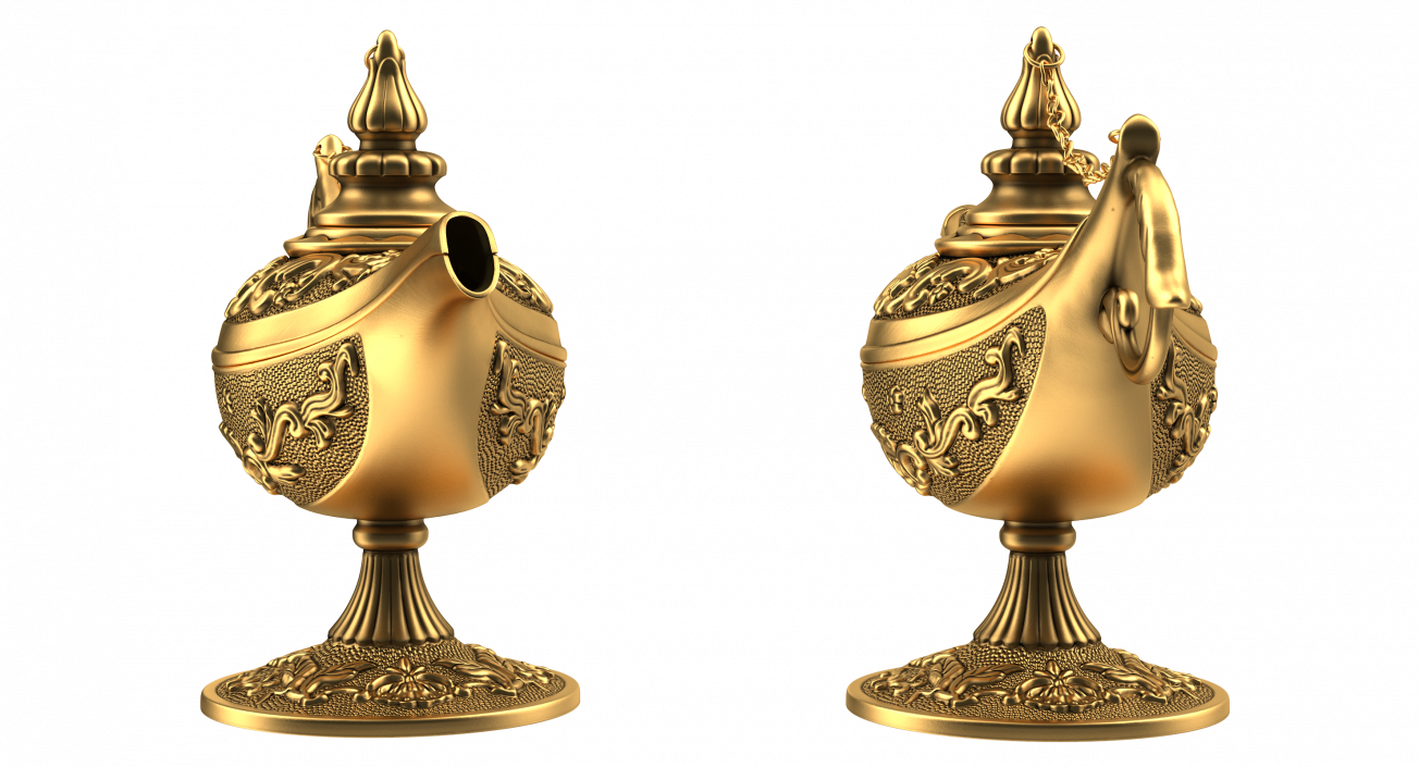 3D Antique Magic Lamp Gold model