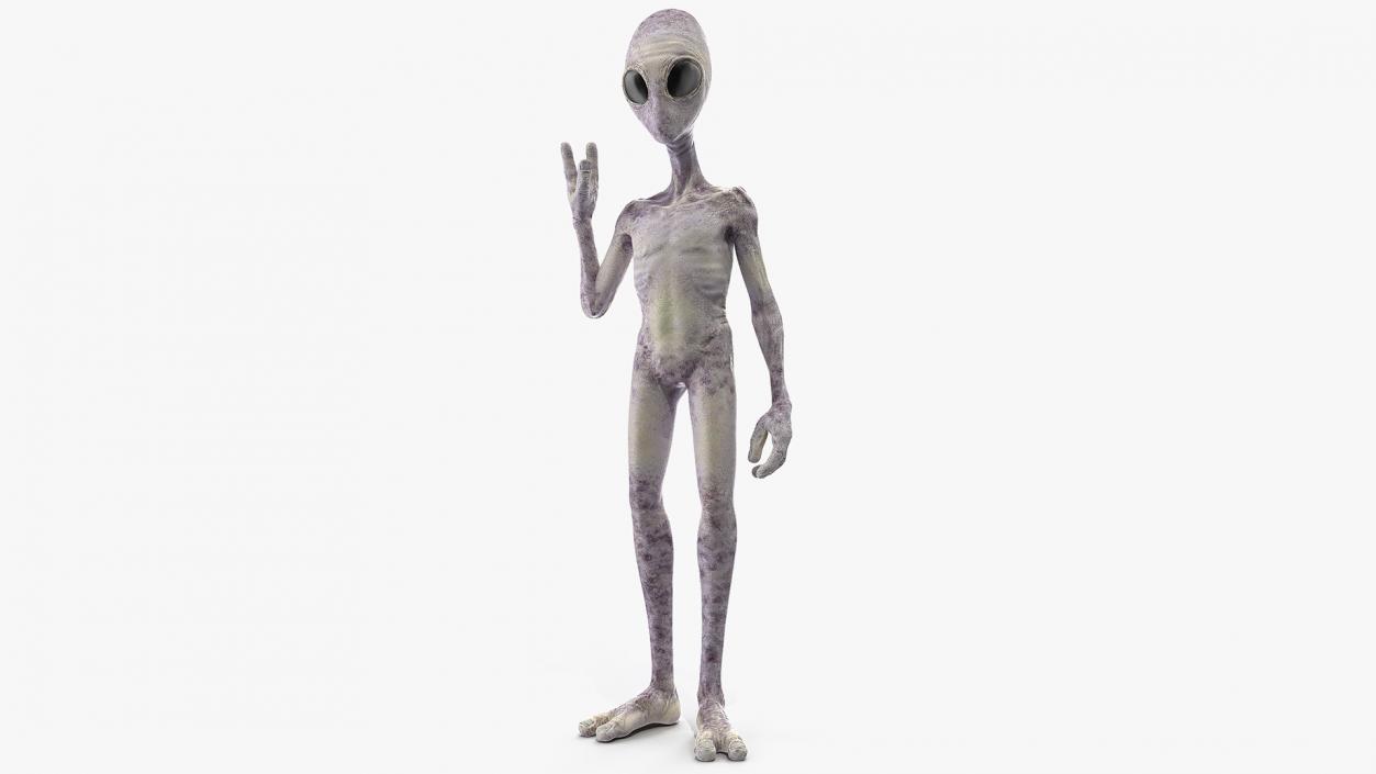 3D Humanoid Alien Greeting Pose model