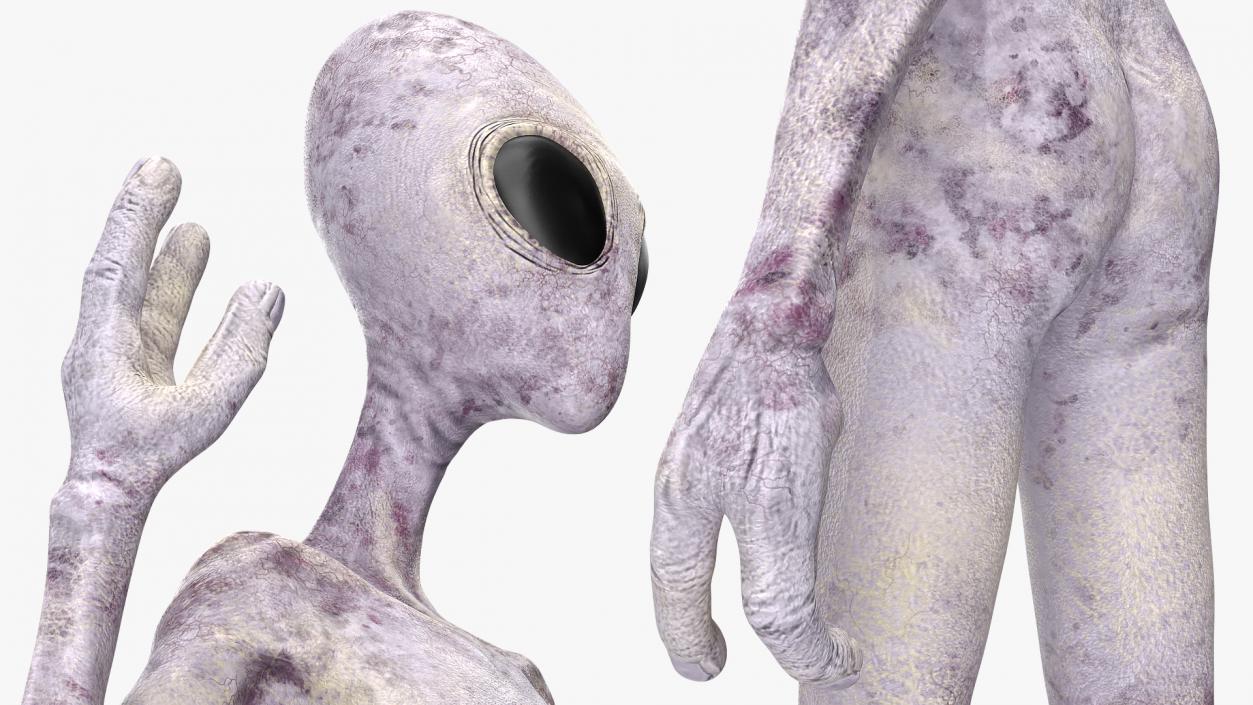 3D Humanoid Alien Greeting Pose model