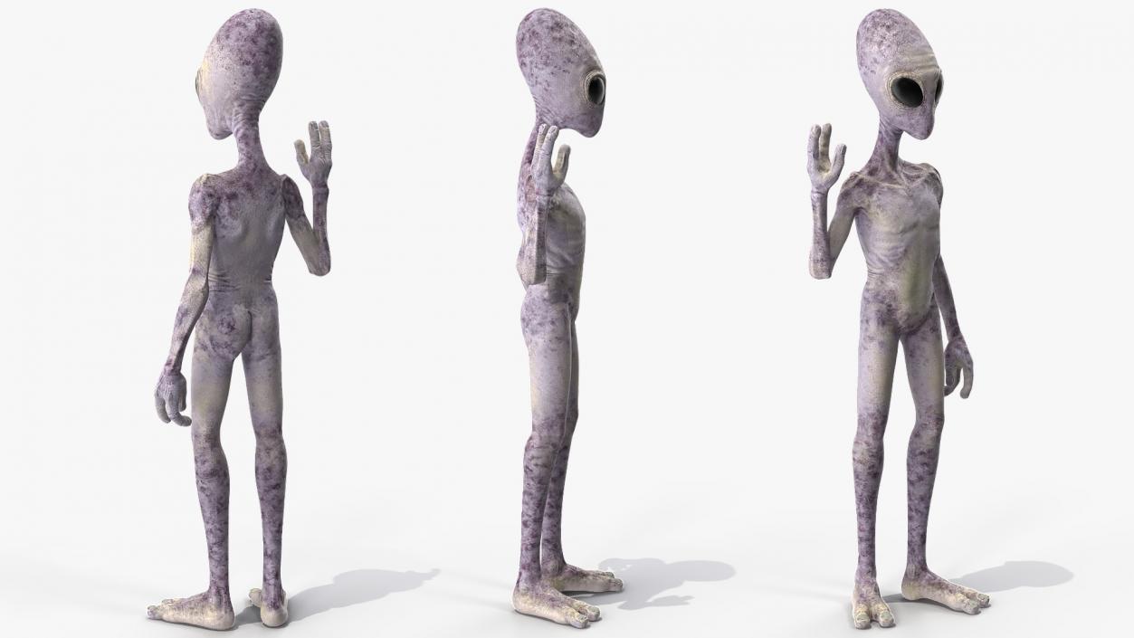 3D Humanoid Alien Greeting Pose model