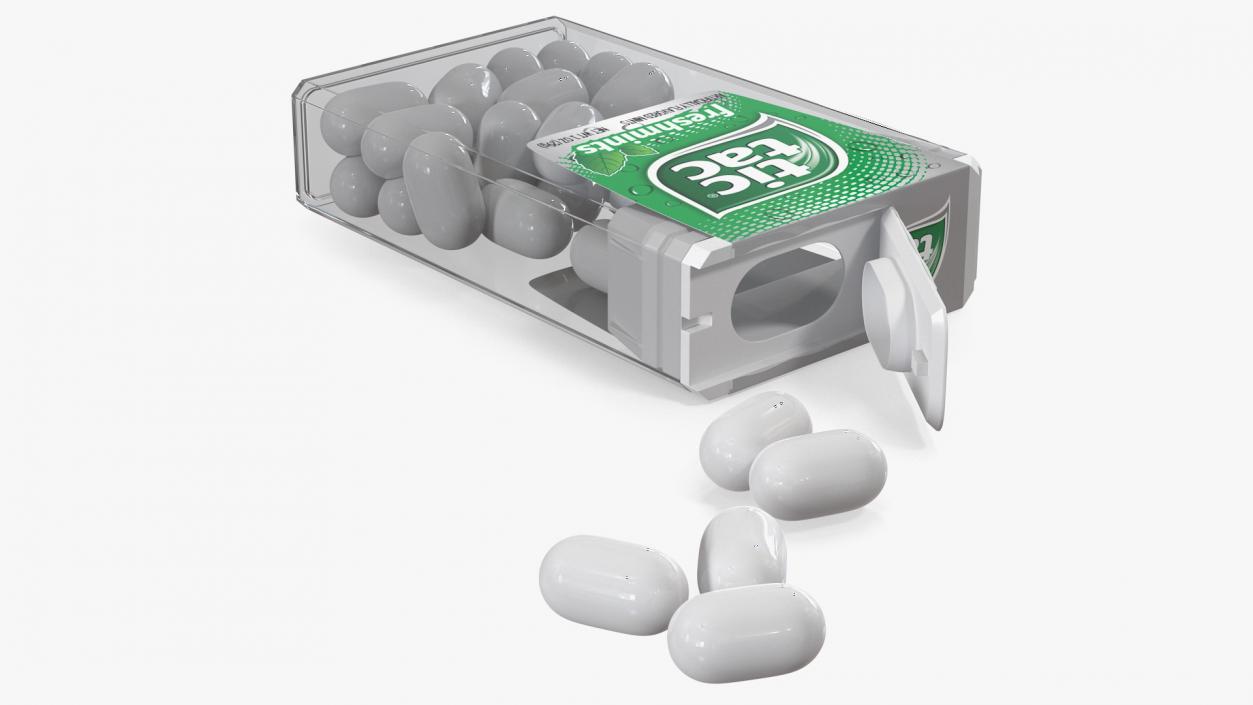 Spilled Tic Tac Freshmints Breath Mints 3D model